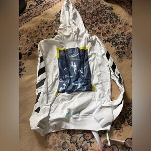 RARE!! NWT OFF-WHITE Main Label Seeing Things Hoodie White Medium